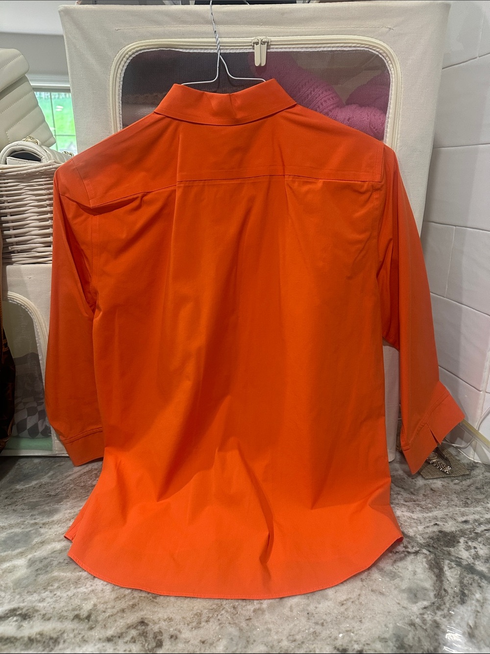 Jones New York Bright Orange Button-Down Shirt - Picture 3 of 3
